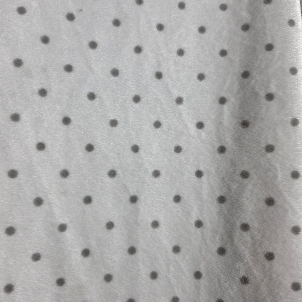 Pottery Barn Kids Toddler Crib Fitted Sheet White Gray Polka Dot Plush Soft